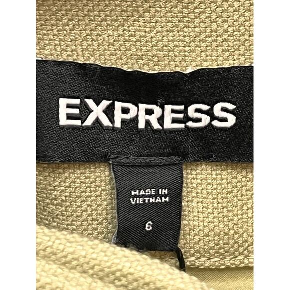 Express Belted Linen Blend Mini Skirt Womens Size 6 Tan Beige‎ Short Pockets NEW - Picture 4 of 9